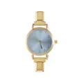 Orologio modulare rétro in metallo dorato con quadrante azzurro e cinturino a maglie - Testa dell'Orologio / 5.7x2.5cm / Stile 5 Oro + Quadrante Celeste