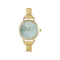 Orologio da donna dorato con quadrante radiale azzurro e cinturino a maglie metalliche - Testa dell'Orologio / 5.7x2.5cm / Stile 5 Oro + Quadrante Verde Chiaro