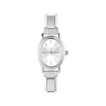 Orologio minimalista in acciaio argento con quadrante ovale bianco e cinturino a maglie - Testa dell'Orologio / 5.7x2.5cm / Stile 8 Argento + Quadrante Bianco