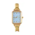 Orologio rettangolare in metallo dorato con quadrante celeste e numeri romani dorati - Testa dell'Orologio / 5.7x2.5cm / Stile 3 Oro + Quadrante Celeste