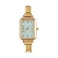 Elegante orologio al quarzo rettangolare dorato con quadrante azzurro e cinturino lucido - Testa dell'Orologio / 5.7x2.5cm / Stile 3 Oro + Quadrante Verde Chiaro