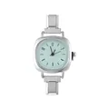 Orologio retrò fai-da-te con cinturino in metallo argento e quadrante verde menta - Testa dell'Orologio / 5.7x2.5cm / Stile 2 Argento + Quadrante Verde Chiaro