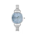 Orologio moda fai-da-te con cinturino elastico in acciaio argento e quadrante celeste - Testa dell'Orologio / 5.7x2.5cm / Stile 5 Argento + Quadrante Celeste