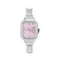 Orologio ottagonale argento da donna con quadrante rosa e ghiera in cristallo - Testa dell'Orologio / 5.7x2.5cm / Stile 6 Argento + Quadrante Rosa