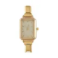 Orologio rettangolare dorato alla moda con quadrante glitter e cinturino a maglie - Testa dell'Orologio / 5.7x2.5cm / Stile 9 Oro + Quadrante Giallo