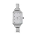 Orologio da donna rettangolare argento con quadrante glitter e cinturino in metallo modulare - Testa dell'Orologio / 5.7x2.5cm / Stile 9 Colore Acciaio + Quadrante Bianco