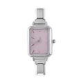 Orologio rettangolare argento con quadrante rosa glitterato e cinturino in acciaio chic - Testa dell'Orologio / 5.7x2.5cm / Argento + Quadrante Rosa (Stile 9)