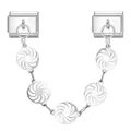 Italienisches Modular-Element in Silberoptik mit fünf Wirbelanhängern aus Stahl - Rund-Charm-Stil