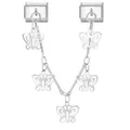 Charm italiano in acciaio inossidabile con pendenti a farfalla traforati e catenina argento - Variante Pendente Farfalla