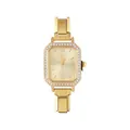 Orologio da donna in acciaio inossidabile dorato con lunetta ottagonale con strass e quadrante - Testa dell'Orologio / 5.7x2.5cm / Oro + Quadrante Champagne (Stile 6)