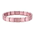 Adjustable rose gold stainless steel modular link bracelet with matte finish - Matte Rose Pink Bracelet