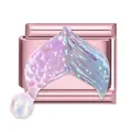 Italian style rose gold charm with iridescent purple and blue mermaid tail design - Rose Foundation - Fishtail