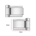 Watch strap link tool replacement part in polished stainless steel finish 12mm x 15mm - 12mm Connector / Silver