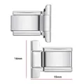 Watch band link replacement part in silver stainless steel measuring 14mm by 15mm - 14mm Connector / Silver