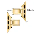 Golden watch band adapter in 9mm width for smartwatch connection with brushed metal finish - Smart Watch Connector / 3.2cm / Gold