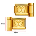 Golden Italian charm link for watch band with butterfly engraving, size 10x15mm - Butterfly Pattern Charm Link (Y677) / 1 Pair (10mm*15mm) / Gold