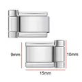 Silver 9mm stainless steel Italian charm links with modular assembly and mirror finish - Smooth Surface Link / 1 Pair (10mm) / Silver