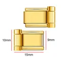 Golden Italian charm watch band links with 9mm inner width and 15mm outer dimensions - Smooth Surface Link / 1 Pair (10mm) / Gold