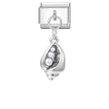 Charm modulare in argento con ciondolo a conchiglia impreziosito da tre perle bianche - Ciondolo Conchiglia di Perla