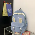 Light blue stylish school backpack with cute rabbit ears and large capacity design - Blue