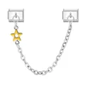 Catena di sicurezza per bracciale italiano con pendente a stella gialla - Giallo