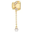 Italienischer Charm-Link in Gold mit Kristallmond und hängendem Stern für DIY-Schmuck - Stern Mond Quaste (Mond 1) / 1x0,9 cm