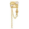 Italienischer Charm mit goldener Schleife, Tropfensteinen und Herz-Anhänger - Herz Schleife Quaste (Schleife) / 1x0,9 cm