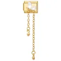 Italienischer Gold-Modulanhänger mit Kristall-Schmetterling und hängenden Ketten - Doppelkette Weißer Diamant Schmetterling (Weißer Diamant Schmetterling) / 1x0,9 cm