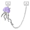 Link charm italiano con ciondolo a medusa viola e catena in argento per bracciali modulari - Medusa Uno Argento