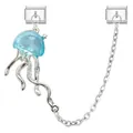 Link per bracciale italiano con medusa blu e catena di collegamento in acciaio argento - Medusa Tre Argento