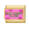 Maillon de bracelet italien Dont Forget to Live en acier inoxydable doré - Style N'oublie Pas De Vivre (M293098)
