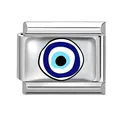 Charme modulaire italien en acier inoxydable avec motif œil bleu protecteur - Style Cercle Concentrique Bleu Foncé Classique (Eyes-5)