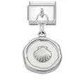 Charm modulare italiano in acciaio inossidabile argento con ciondolo a conchiglia - Conchiglia