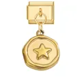 Gold stainless steel modular charm with embossed star pendant for DIY jewelry - Pentagram / 1x0.9cm / Gold