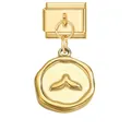 Italian modular charm in golden finish featuring a detailed whale tail pendant design - Mermaid Tail / 1x0.9cm / Gold