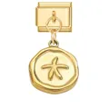 Italian modular charm bracelet link in gold finish featuring a star pendant - Starfish / 1x0.9cm / Gold