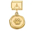 Italian modular gold bracelet charm link featuring a paw print embossed pendant - Paw / 1x0.9cm / Gold