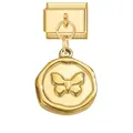 Italian modular bracelet charm in gold plated stainless steel with a butterfly pendant - Butterfly / 1x0.9cm / Gold