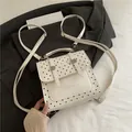 Vintage-Rucksack in Creme mit schwarzen Punkten und Tidal Dryness Print-Design - Weiß