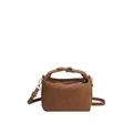 Borsa sottobraccio classica in pelle PU marrone con fibbie dorate e tracolla regolabile - Marrone