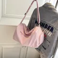 Pink large capacity travel bag with adjustable strap for yoga, gym and luggage storage - Pink