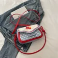 Mini borsa a tracolla rossa a forma di mela con motivo ciliegia su patta a pois - Senza Ciondolo / Blu Dolce