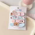 Set di quattro graziose forcine per capelli in acrilico con cani e gatti color pastello - Collezione Artiglio di Gattino