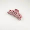 Détail de la pince à cheveux rose gris mat avec huit dents pour une fixation sûre - #14 Fan Coréen