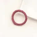 Élastique à cheveux spiral tricoté à la main pour femme en couleur rose poudré doux - Vieux rose