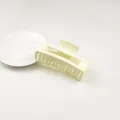Pince à cheveux rectangulaire jaune crème élégante avec finition mate et design ajouré - 7# Blanc Crème