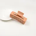 Pince à cheveux rectangulaire ajourée rose pêche mat pour cheveux volumineux - 8# Khaki