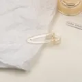 Close-up of a minimalist clear champagne acrylic duckbill hair clip with non-slip teeth - Small / Champagne
