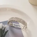 Dettaglio del fermaglio per capelli ricurvo argentato con strass scintillanti - 2# Argento