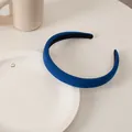 Detail of Klein Blue padded sponge headband with smooth fabric texture and thick profile - 2cm Sponge Blue